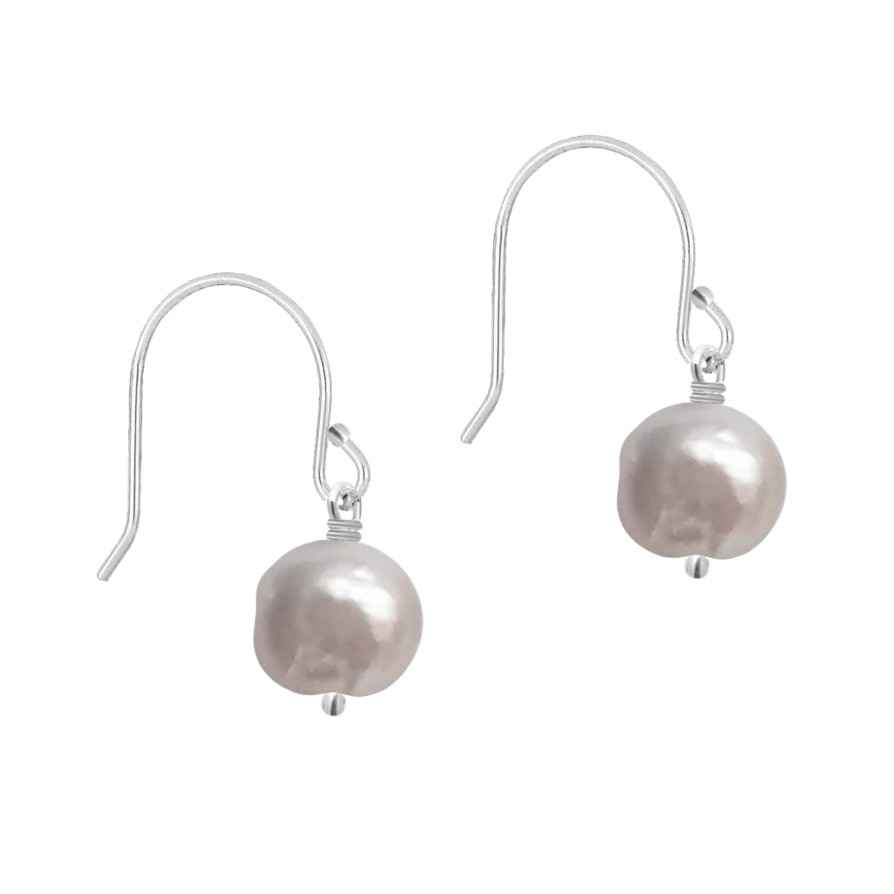 Aretes | AnanteJoyeria Arete De Gancho Con Perla Irregular Blanca