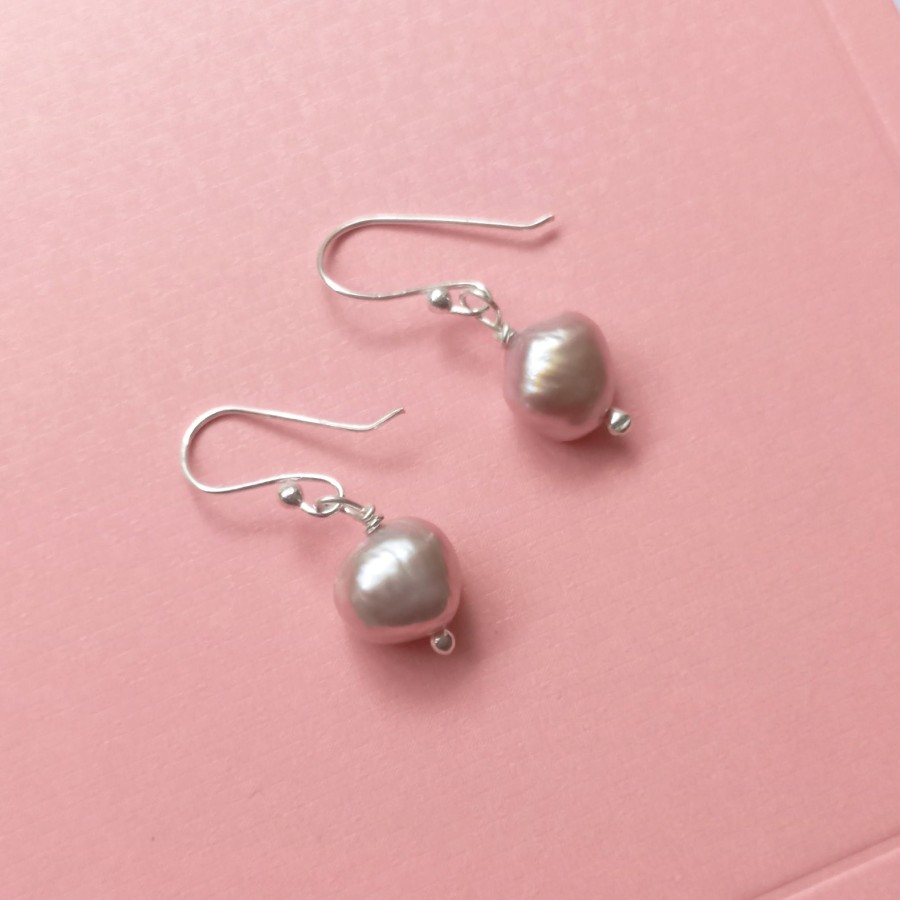 Aretes | AnanteJoyeria Arete De Gancho Con Perla Irregular Blanca